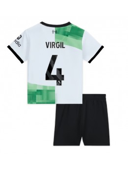 Billige Liverpool Virgil van Dijk #4 Bortedraktsett Barn 2023-24 Kortermet (+ Korte bukser)